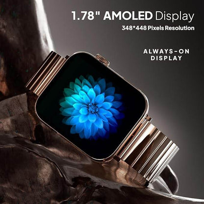 Fire-Boltt Visionary Ultra 1.78" AMOLED, Stainless Steel Luxury Smart Watch, TWS Connection (Gold) - Rajputtrade