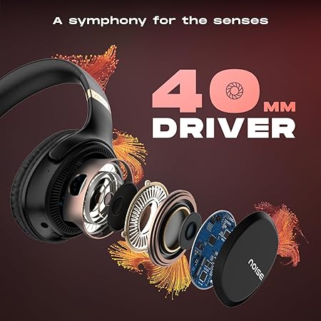 Noise Airwave Max 3 Bluetooth On-Ear Headphones with 70H Playtime, 40mm Driver, Low Latency(up to 45ms),Dual Pairing, BT v5.3 (Black) - Rajputtrade