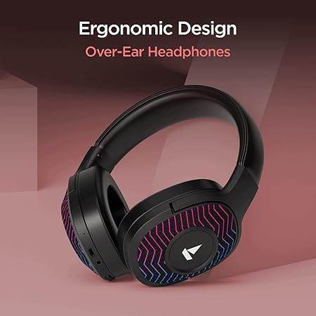 boAt Rockerz 550 Sunburn Edition with 50MM Drivers, 20 Hours Playback, Physical Noise Isolation, Wireless Headphone (Cosmic Black) - Rajputtrade
