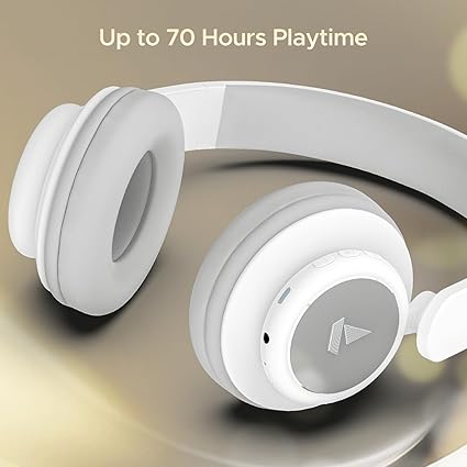 boAt Rockerz 450 Pro Bluetooth Wireless On Ear Headphones with Mic with 70 Hours Battery, 40Mm Drivers (White Purity)