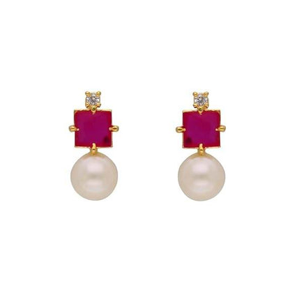 Freshwater White Pearl Pendant Necklace set (Victorian) - Rajputtrade