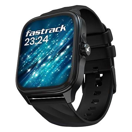 Fastrack New Astor FS1 PRO Smart Watch, Large Super AMOLED Display (1.97") AOD, Smartwatch Faces, IP68 (Black) - Rajputtrade