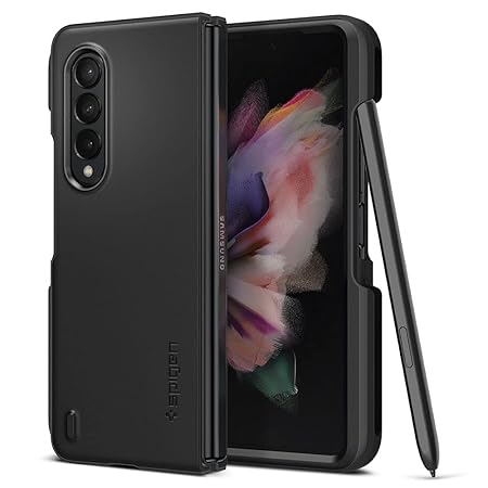 Spigen Thin Fit P for Samsung Galaxy Z Fold 3 5G Case, Galaxy Z Fold 3 5G Back Cover - Black