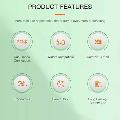 TECPHILE Wireless Keyboard and Mouse Combo, Multi Device Keyboard (3 BT5.0 + 2.4Ghz USB) and Mouse (BT5.0 + USB) Connectivity, Silent Easy Switch, Rechargeable, for Laptop,Mac,Computer,Tablet (Green) - Rajputtrade