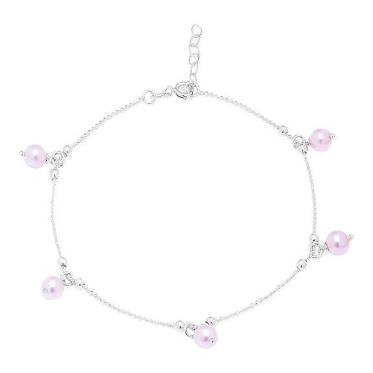 925 Sterling Silver Cubic Zirconia Heart Rose Gold Plating Chain Anklet (Single) | Gift for Women & Girls | - Rajputtrade