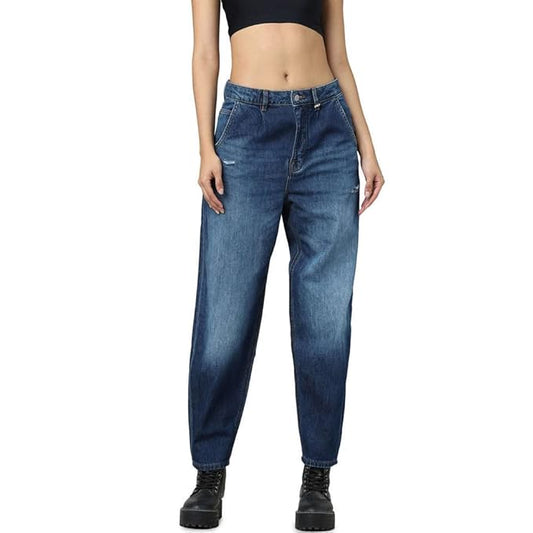 Women Regular Fit Jeans, Dark Blue Denim (Size 40) - Rajputtrade