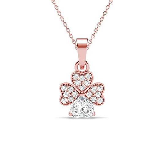 925 Sterling Silver Bunch of Hearts Pendant Earrings Chain Necklace Jewellery Set | Rose Gold Plated, Swiss Zirconia |Gift for Women and Girls - Rajputtrade