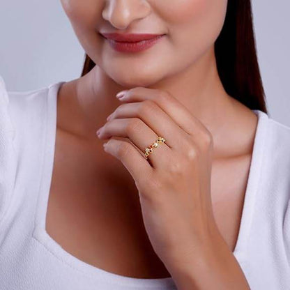 925 Silver Golden Vivara Beaded Ring, Adjustable | Gifts for Women and Girls | - Rajputtrade