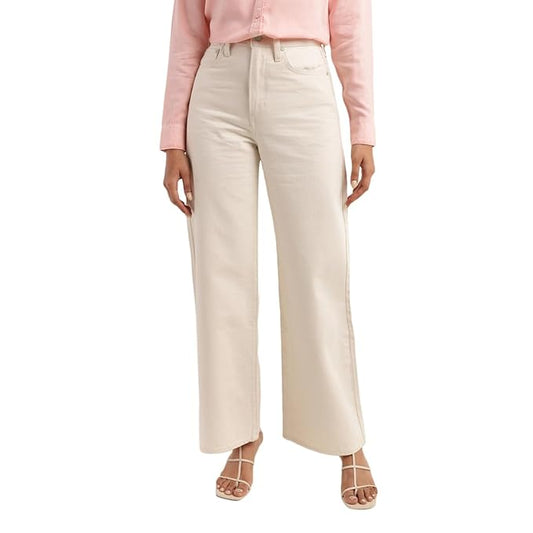 Women Regular Fit Jeans, Off-White (Size 34) - Rajputtrade