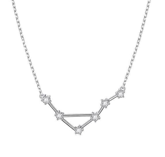 925 Sterling Silver Horoscope Astrology Star Constellation Zodiac Sign Pendant with Chain Birthday Gift for Women and Girls - Rajputtrade
