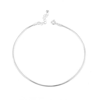 925 Pure Silver Plain Threaded Snake Pattern Anklet/Payal in Pure 92.5 Pure Silver for Girls & Women - Rajputtrade
