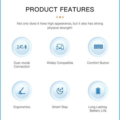 TECPHILE Wireless Keyboard and Mouse Combo, Multi Device Keyboard (3 BT5.0 + 2.4Ghz USB) and Mouse (BT5.0 + USB) Connectivity, Silent Easy Switch, Rechargeable, for Laptop, Mac, Computer Tablet (Blue) - Rajputtrade