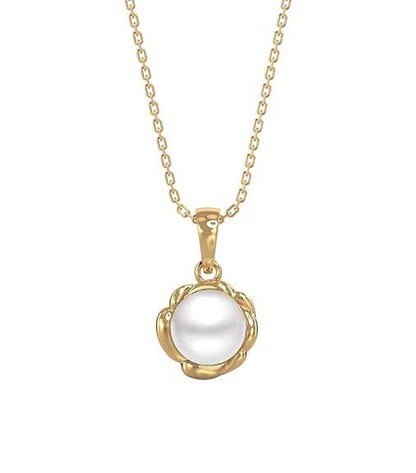 925 Sterling Silver Real Pearl AKI Pendant Earring Chain Jewellery Set | Gold Rhodium Plated |Gift for Women & Girls - Rajputtrade