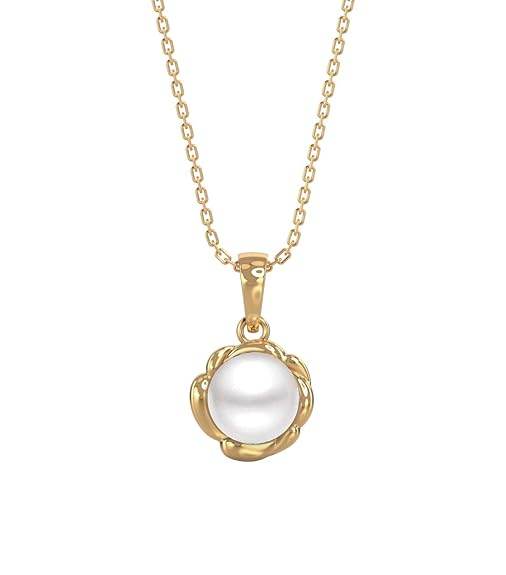 925 Sterling Silver Real Pearl AKI Pendant Earring Chain Jewellery Set | Gold Rhodium Plated |Gift for Women & Girls - Rajputtrade