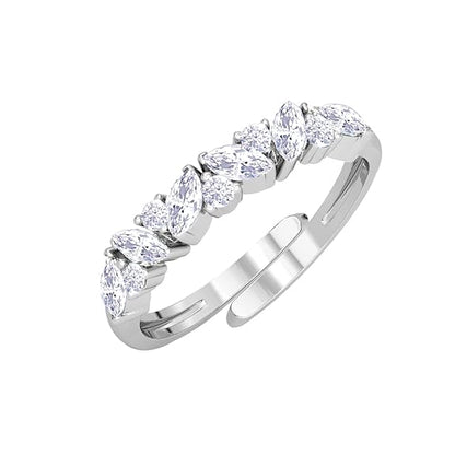 Pure 925 Sterling Silver Minimal Office wear Finger Ring with Adjustable Band | Gift for Women Girls Wife Girlfriend | Multiple Design Options - Rajputtrade