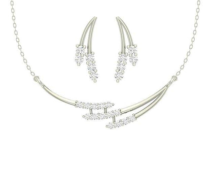 925 Sterling Silver Isla Pendant Earring Chain Jewellery Set | Platinum Plated, Swiss Zirconia | Gift for Women & Girls - Rajputtrade