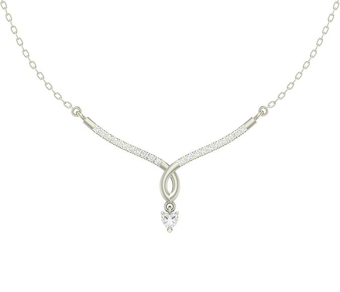 925 Sterling Silver Mila Pendant Chain Jewellery Set | Platinum Plated, Swiss Zirconia | Gift for Women & Girls - Rajputtrade