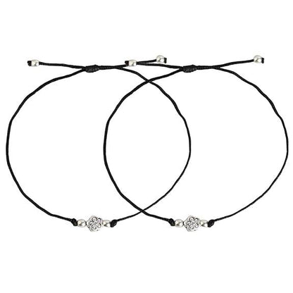 925 Sterling Silver Designer Rhodium Plated Adjustable Thread Anklet (Pair) | Gift for Women & Girls | With Certificate of Authenticity & 925 Hallmark - Rajputtrade