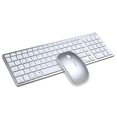 Wireless Keyboard and Mouse Combo, TECPHILE Multi Device Keyboard (3 Bluetooth5.0 + 2.4Ghz USB) Connectivity, Keyboard Protector, Easy Switch, Quiet, Rechargeable, for Computer, Tablet, Mac, Desktop - Rajputtrade