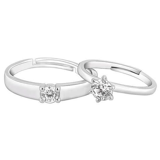 925 Silver Anushka Sharma Minimal Couple Rings, Adjustable | Promise Rings for Men and Women | - Rajputtrade