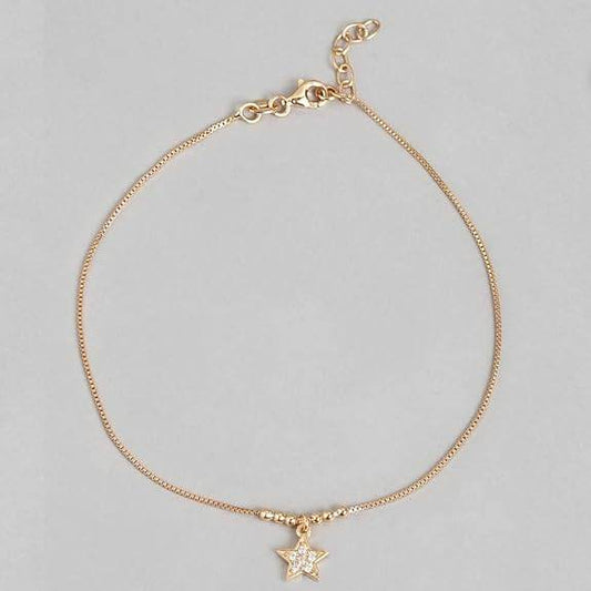 925 Sterling Silver Rose Gold Plating Chain Anklet (Single) | Gift for Women & Girls | - Rajputtrade