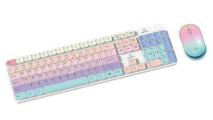 Bitechkart Wireless Keyboard and Mouse Combo with Chocolate Keycaps| 104 Keys |2.4 GHz |Multicolor Keys Fabricated with Nitrogen Setting Technology |DPI 1600 |Windows,MacOS,Laptop,PC,DOS,Linux |White - Rajputtrade