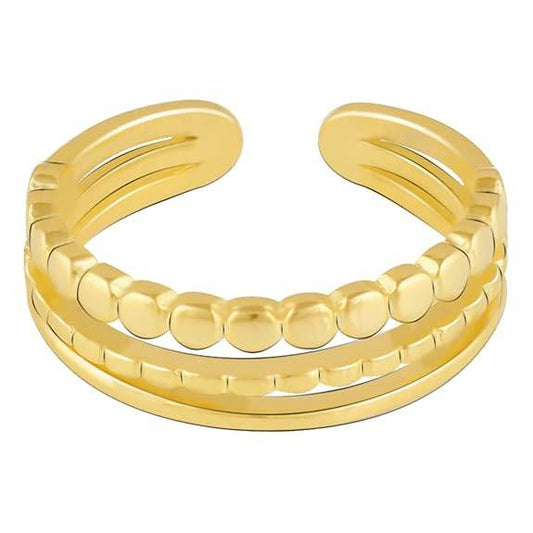925 Silver Layered Ring Rose Gold 18k Gold Plated Rings | Stacking Ring | Statement Ring | Gifts for Women & Girls - Rajputtrade