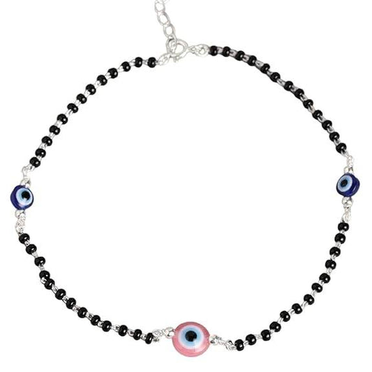 925 Sterling Silver Rhodium Plating Nazaria Anklet (Single) | | Gift for Women & Girls | - Rajputtrade