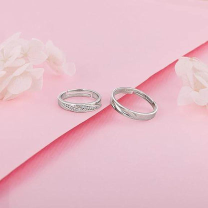 925 Silver Anushka Sharma Vintage Couple Band, Adjustable | Promise Rings for Men and Women | - Rajputtrade