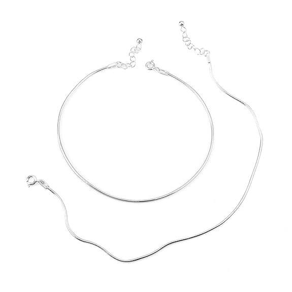 925 Pure Silver Plain Threaded Snake Pattern Anklet/Payal in Pure 92.5 Pure Silver for Girls & Women - Rajputtrade