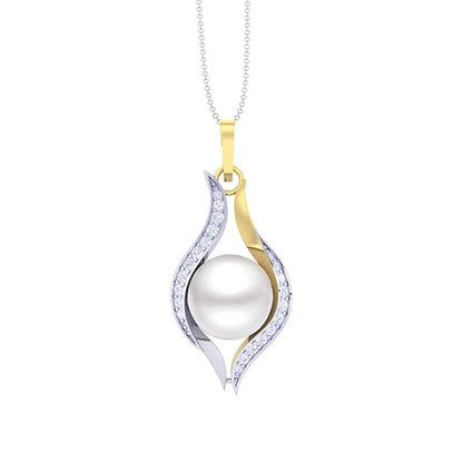 92.5 Sterling Silver Real Pearl Pendant with Chain | Gift for Women and Girls