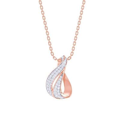 925 Sterling Silver Agda Pendant Earring Chain Jewellery Set | Rose Gold Rhodium Plated, Swiss Zirconia | Gift for Women & Girls