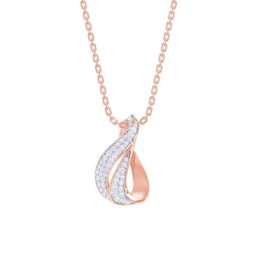 925 Sterling Silver Agda Pendant Earring Chain Jewellery Set | Rose Gold Rhodium Plated, Swiss Zirconia | Gift for Women & Girls