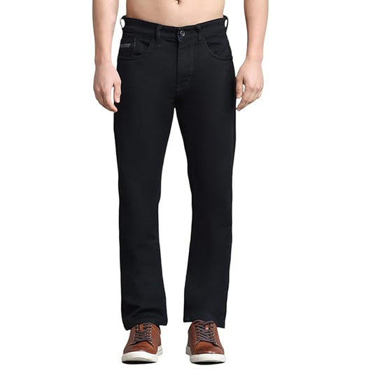 Monte Carlo Men's Regular Fit Jeans | Mid-Rise | Comfortable & Stylish | Cotton-Rich Denim for Men's Black - Rajputtrade