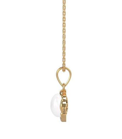 925 Sterling Silver Real Pearl AKI Pendant Earring Chain Jewellery Set | Gold Rhodium Plated |Gift for Women & Girls - Rajputtrade