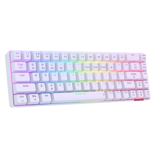Portronics Hydra 10 Mechanical Wireless Gaming Keyboard with Bluetooth 5.0 + 2.4 GHz, RGB Lights 16.8 Million Colors, Type C Charging, Compatible with PCs, Smartphones and Tablets(Brown) - Rajputtrade
