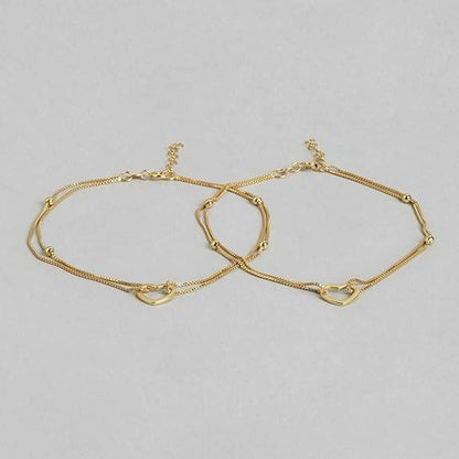 925 Sterling Silver Rose Gold Anklets (Pair) | Gift for Women & Girls - Rajputtrade