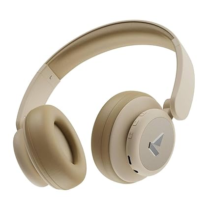 boAt Rockerz 450, 15 HRS Battery, 40mm Drivers, Padded Ear Cushions,  Wireless Headphone with Mic (Hazel Beige)