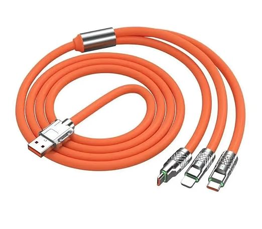 USB to Type C Type C Cable with 3A Rapid Charging 480mbps Data Transmission | 3 in 1 Data Cable (Orange)
