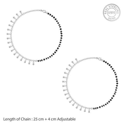 925 Silver Unique Vibe Anklet,single | Gifts for Women and Girls | - Rajputtrade