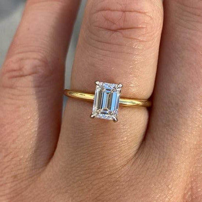 925 Sterling Silver Octagon Moissanite Solitaire Ring for Women | Engagement and Wedding Ring for Her | - Rajputtrade