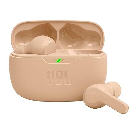 JBL Vibe Beam in-Ear Wireless Earbuds (TWS) with Mic,App for Customized Extra Bass Eq,32 Hours Battery (Beige) - Rajputtrade