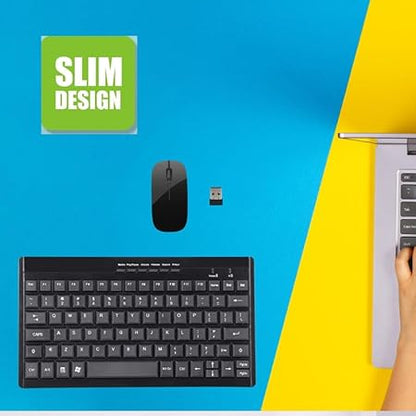 Techking 20 Years Warranty Wireless Keyboard and Mouse Combo for PC & Laptop - USB Nano Receiver, Slim and Ergonomic Design, Quiet Typing & Smooth Navigation Set - Rajputtrade