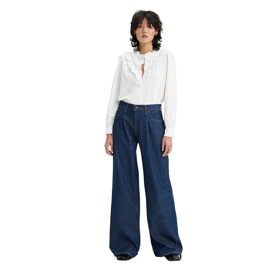 Women's Loose Jeans, Navy (Size 34) - Rajputtrade