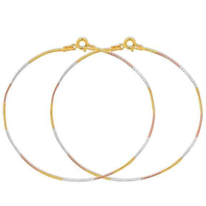 925 Sterling Silver Modest Minimal Triple Tone Plating Chain Anklet (Pair) | Gift for Women & Girls | - Rajputtrade