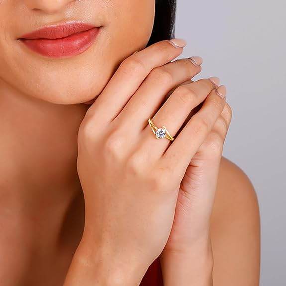 925 Silver Anushka Sharma Golden Gleam Dream Ring, Adjustable | Gifts for Women and Girls - Rajputtrade