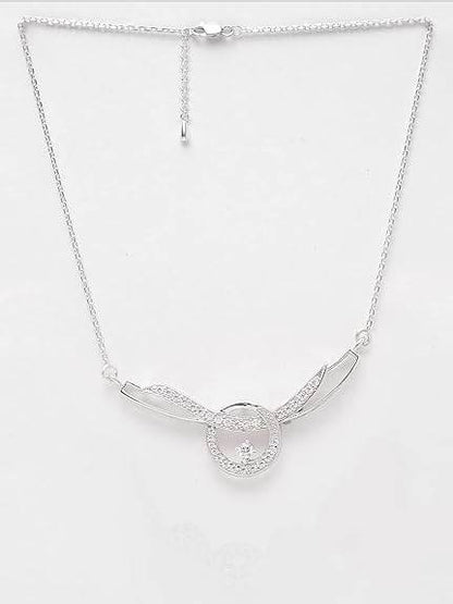 925 Sterling Silver Evie Pendant Earring Chain Jewellery Set | Platinum Plated, Swiss Zirconia | Gift for Women & Girls - Rajputtrade