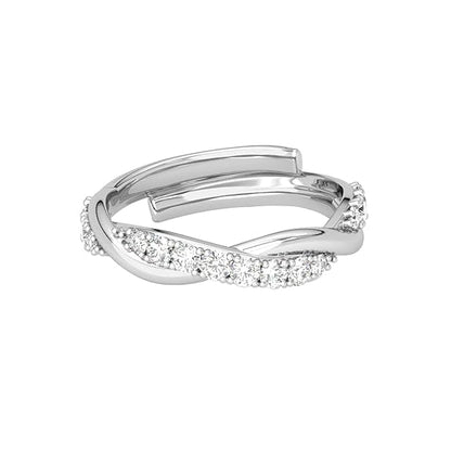 Pure 925 Sterling Silver Minimal Office wear Finger Ring with Adjustable Band | Gift for Women Girls Wife Girlfriend | Multiple Design Options - Rajputtrade