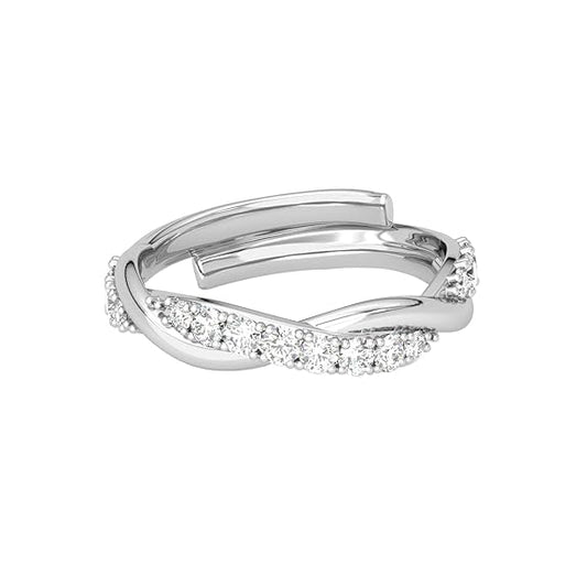 Pure 925 Sterling Silver Minimal Office wear Finger Ring with Adjustable Band | Gift for Women Girls Wife Girlfriend | Multiple Design Options - Rajputtrade