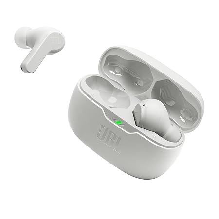 JBL Vibe Beam in-Ear Wireless Earbuds (TWS) with Mic, App for Customized Extra Bass Eq,32 Hours Battery (White) - Rajputtrade